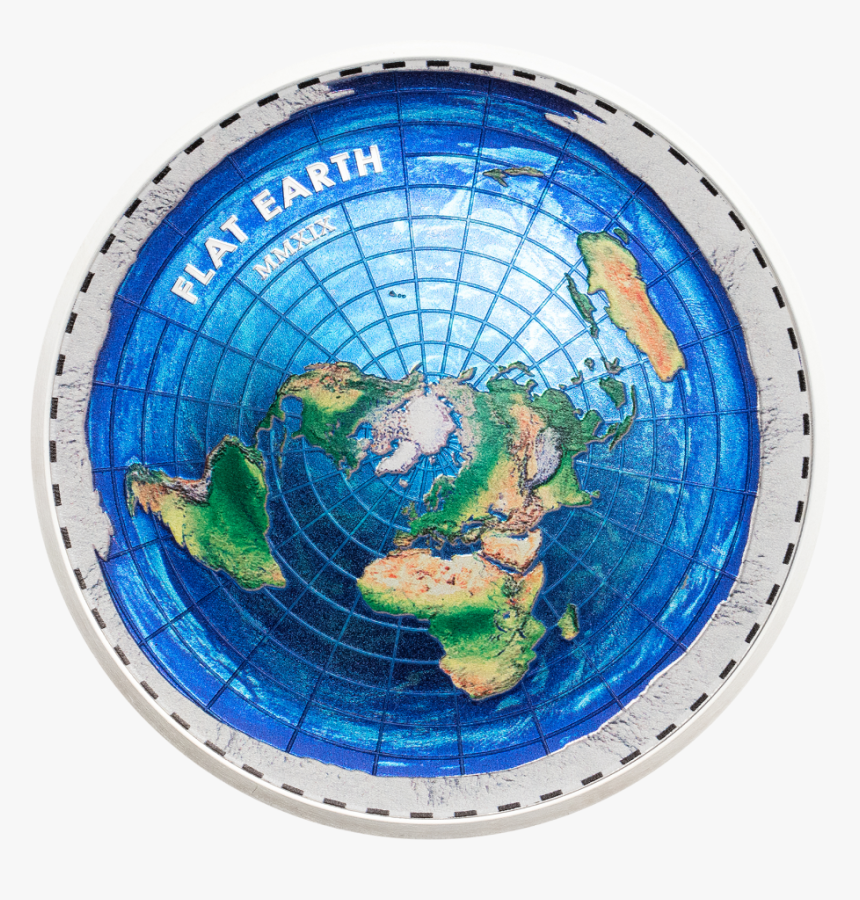 Flat Earth Great Conspiracies 2 Oz Silver Coin 10$, HD Png Download, Free Download