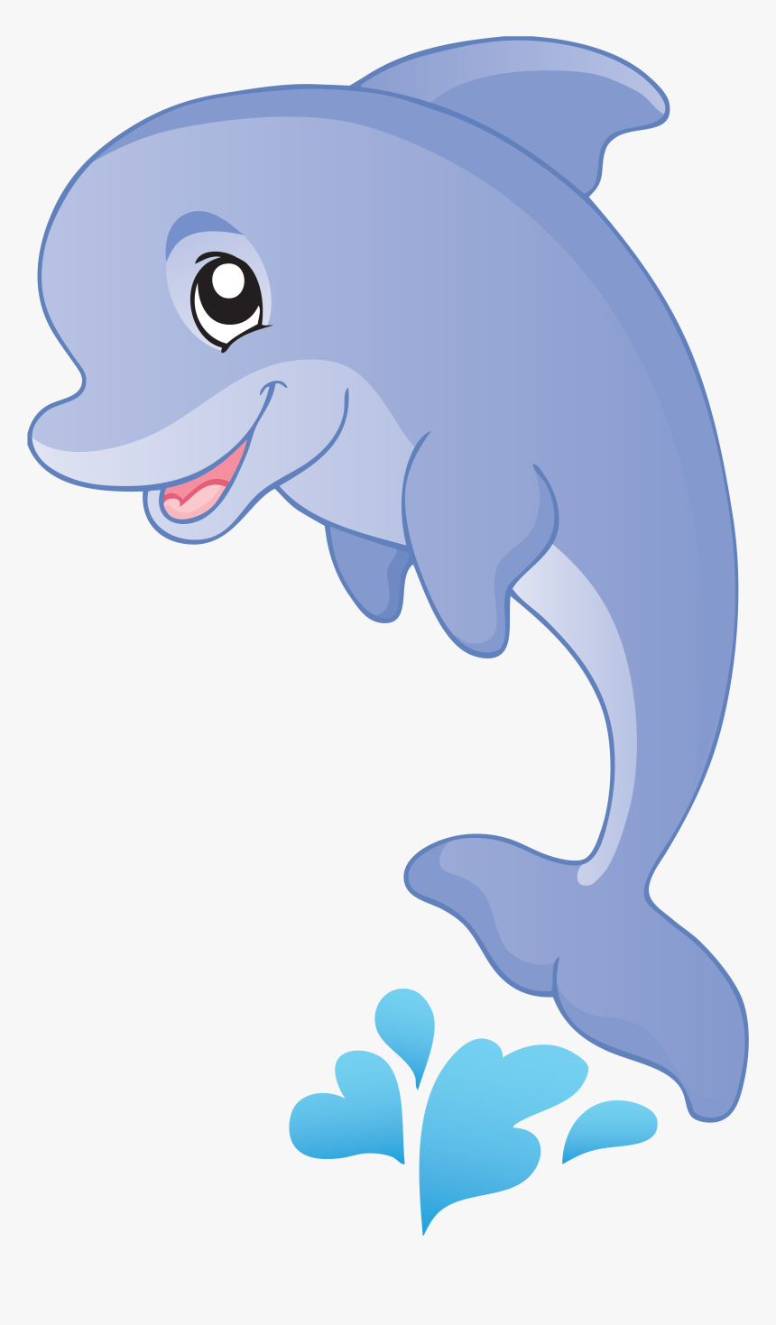 Fish Cartoon Aquatic Animal Clip Art - Aquatic Animals Dolphin Cartoon, HD Png Download, Free Download