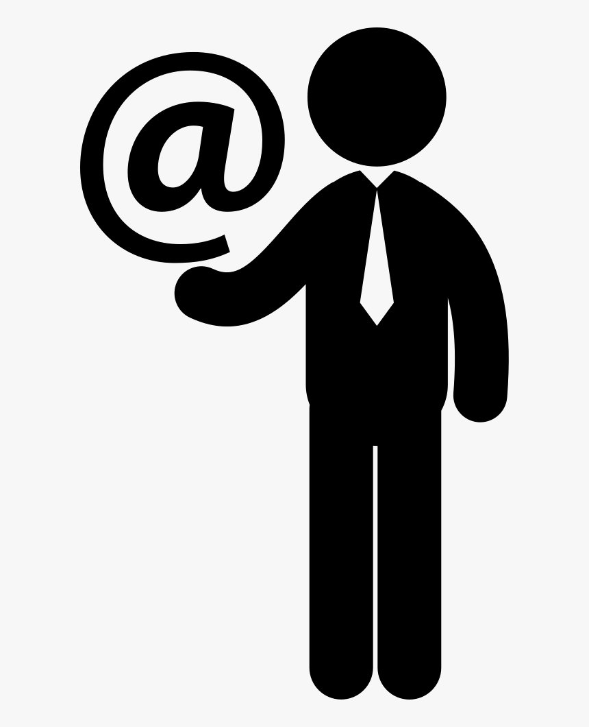 Businessman With Email Symbol - Man With Tie Icon, HD Png Download, Free Download