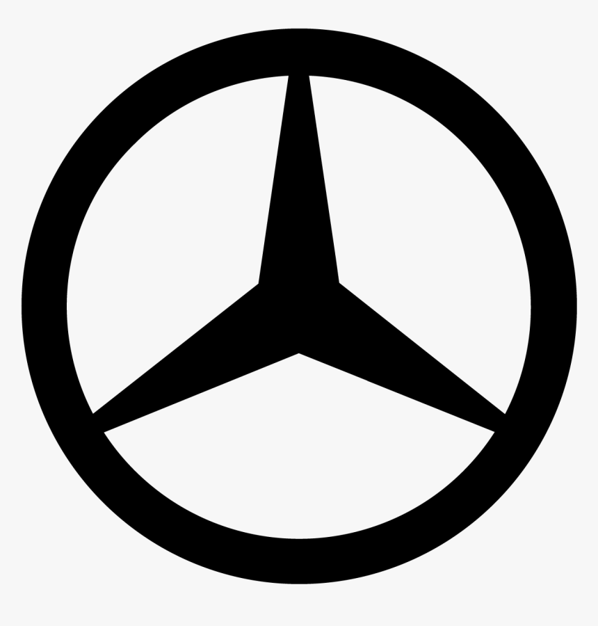 Mercedes Benz Logo Symbol Three Pointed Star Black - Mercedes Benz Logo Red, HD Png Download, Free Download