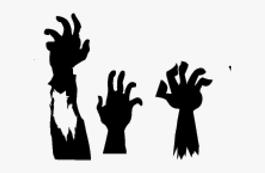 Zombie Clipart Shadow - Zombie Hands Silhouette Png, Transparent Png, Free Download