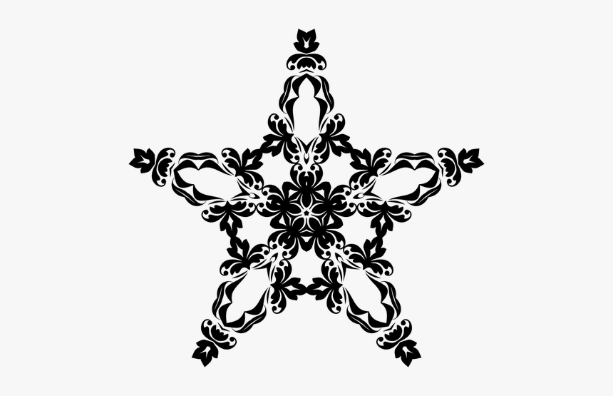 Flourish Star Silhouette - Ornament, HD Png Download, Free Download