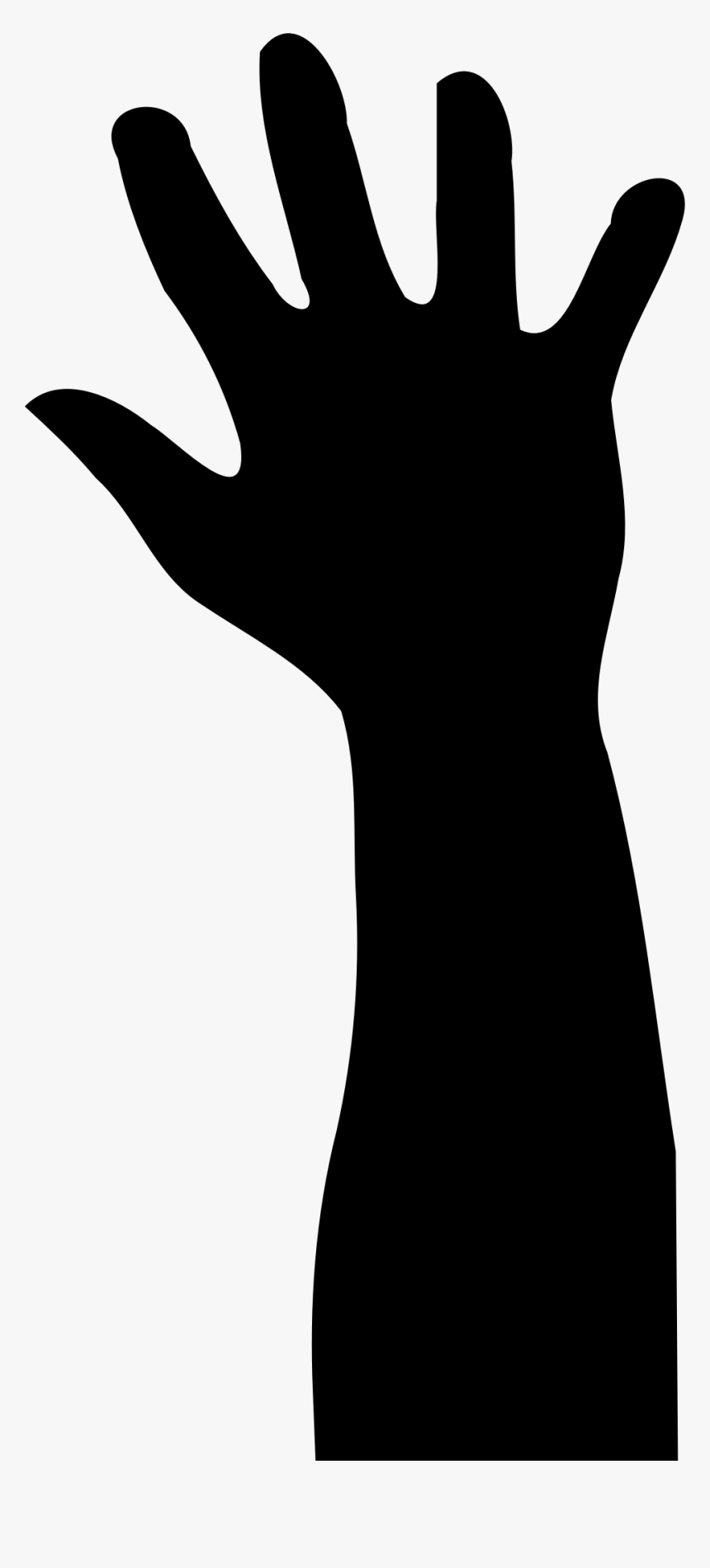 Raised Hand In Silhouette Clip Arts - Silhouette Hand Reaching Out, HD Png Download, Free Download