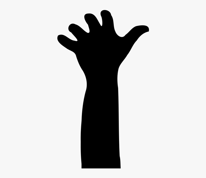 Raised Hand In Silhouette - Hand Free Silhouette Png, Transparent Png, Free Download