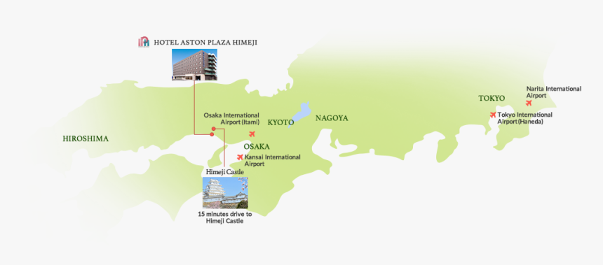 Hotel Aston Plaza Himeji - Japan Map, HD Png Download, Free Download