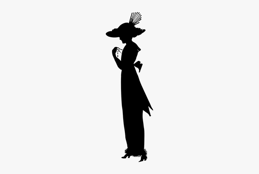 Fancy Lady Silhouette - Woman Hat Silhouette Png, Transparent Png, Free Download