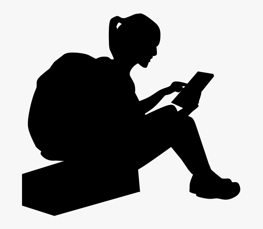 Transparent Traveling Clipart - Girl Reading Silhouette Png, Png Download, Free Download