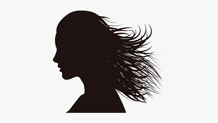Silhouette Woman Female Drawing Long Hair Girl Face