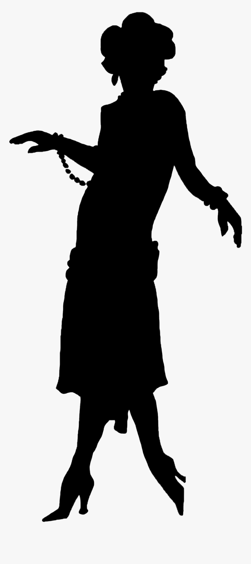 Flapper Girl Silhouette Png Download - Flapper Png, Transparent Png, Free Download