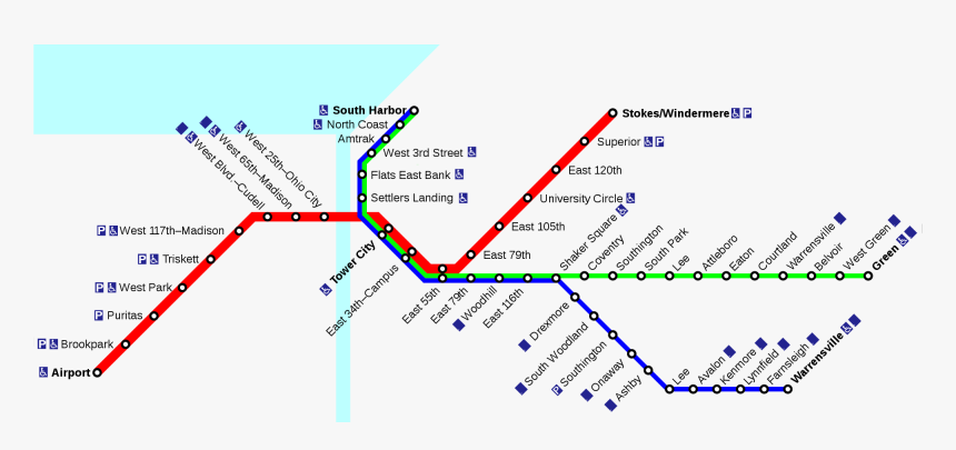 Rtamap - Cleveland Rta Red Line, HD Png Download, Free Download