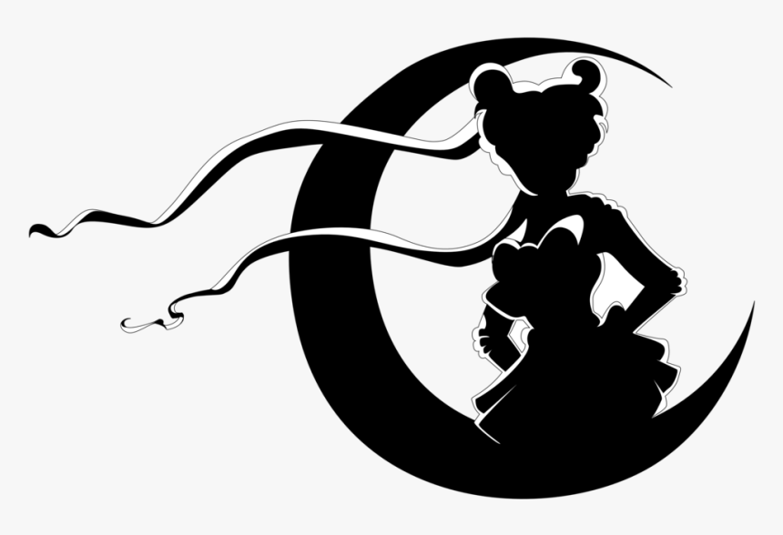 Sailor Moon Luna Sailor Mars Chibiusa Silhouette - Sailor Moon Silhouette Png, Transparent Png, Free Download