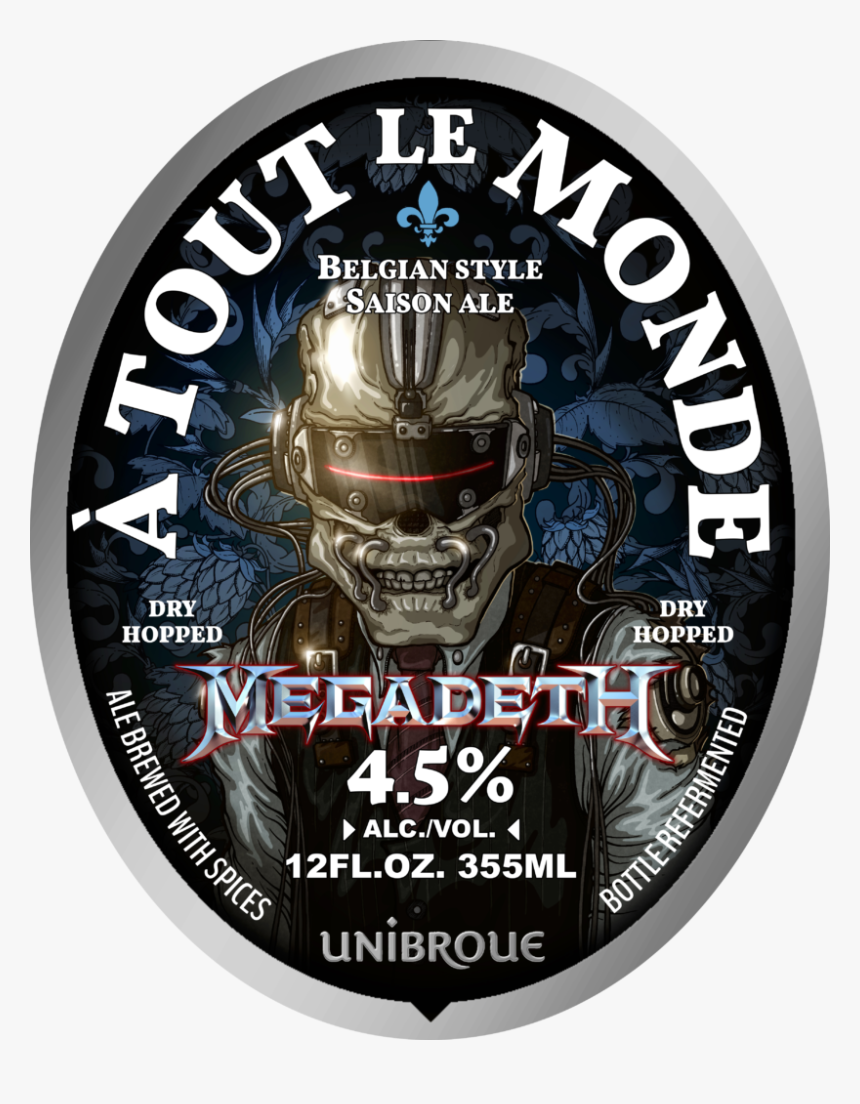160412 Final Megadeth Atm Uusa 12 Oz Bottle Label Front - Grease Monkey Beer, HD Png Download, Free Download