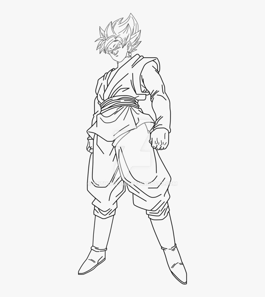 Goku Black Super Saiyan Rose Drawing - Goku Black Coloring Pages, HD Png Download, Free Download