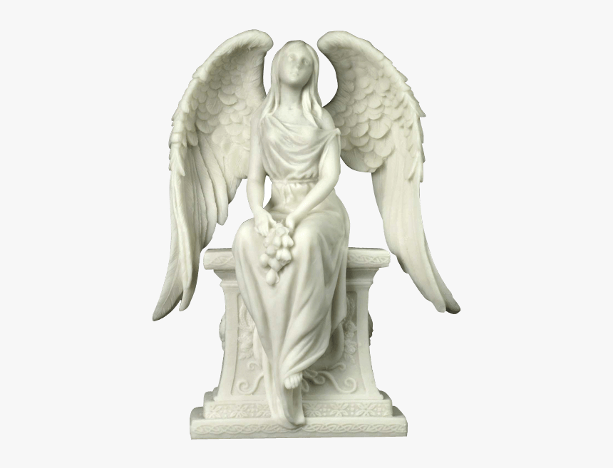 Angel With Roses Sitting On A Tombstone Statue - Tombstone Statue, HD Png Download, Free Download