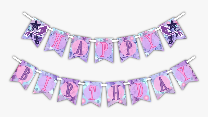 Mermaid "happy Birthday - Happy Birthday Mermaid Banner Png, Transparent Png, Free Download