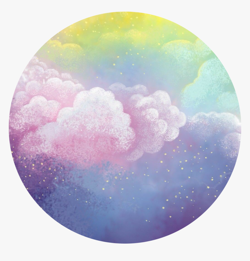 #circle #background #clouds #pastel #yellow #pink #purple - Pink Yellow Blue Clouds, HD Png Download, Free Download