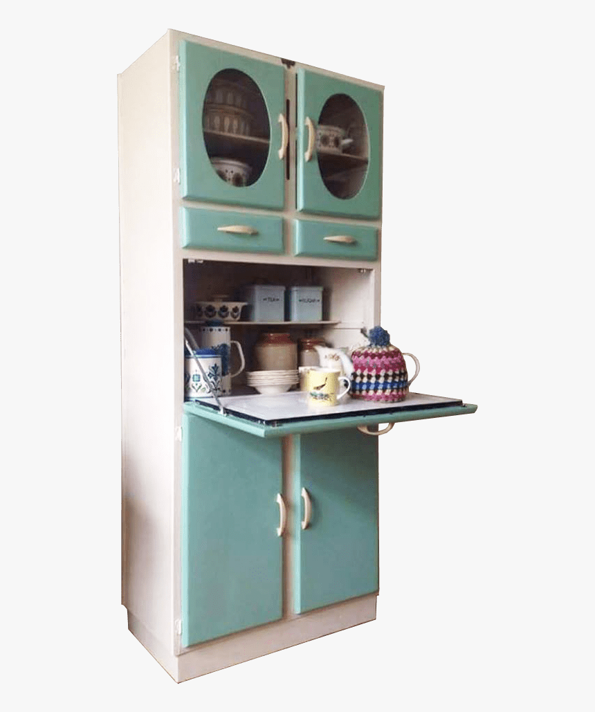 Vintage Kitchen Unit Transparent Image - 1950s Larder Cupboards Kitchen, HD Png Download, Free Download