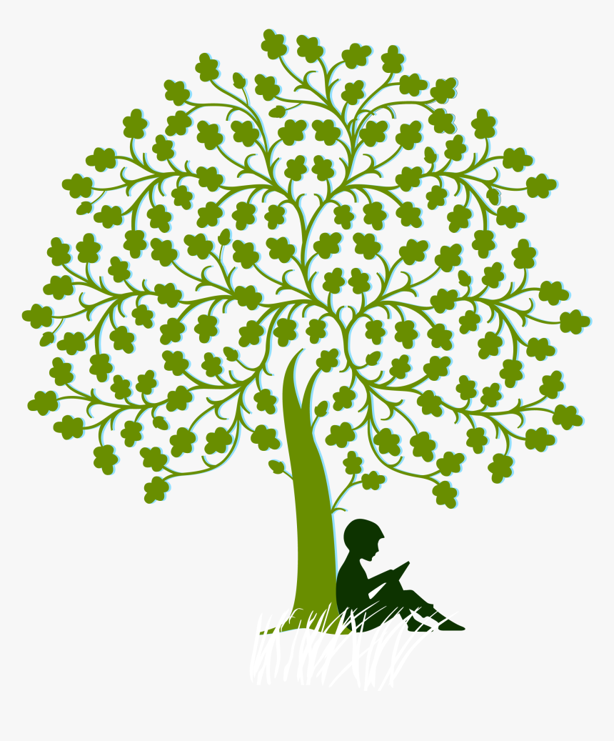 Paper Wall Decal Sticker - Reading Under A Tree, HD Png Download, Free Download