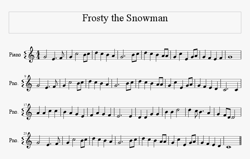 Transparent Frosty The Snowman Png - Havana Trumpet Sheet Music, Png Download, Free Download
