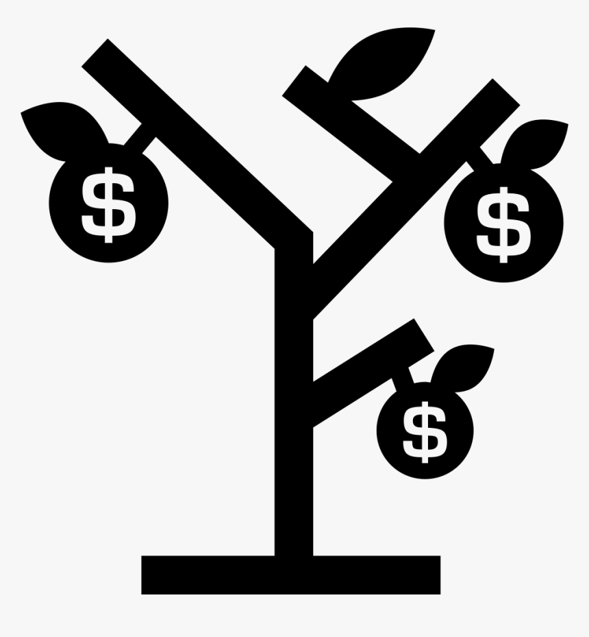 Money Tree With Dollars Fruits - Tree With Fruits Icon, HD Png Download, Free Download