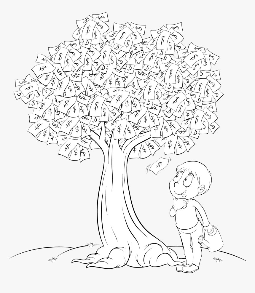Money Tree Plant Drawing, HD Png Download, Free Download
