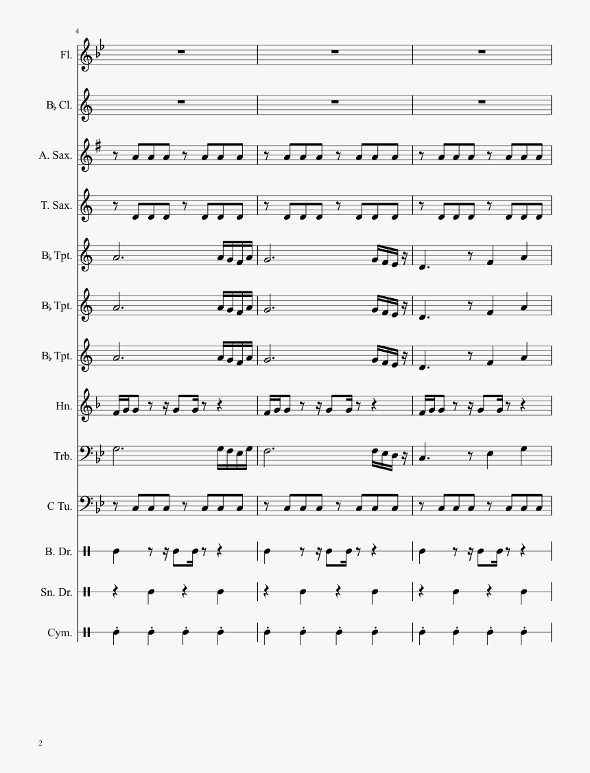 Kill Bill Theme Sheet Music 2 Of 4 Pages, HD Png Download, Free Download