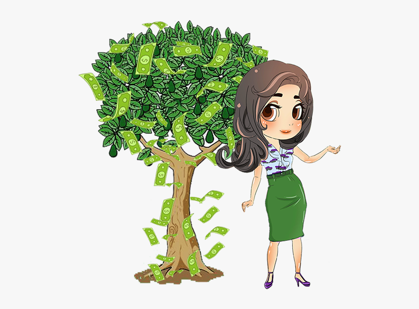 Cartoon Money Png - Girls With Money Cartoon, Transparent Png, Free Download