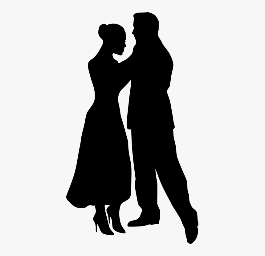 Silhouette Clipart Dance - Silhouette Transparent Silhouette Couple Dancing, HD Png Download, Free Download