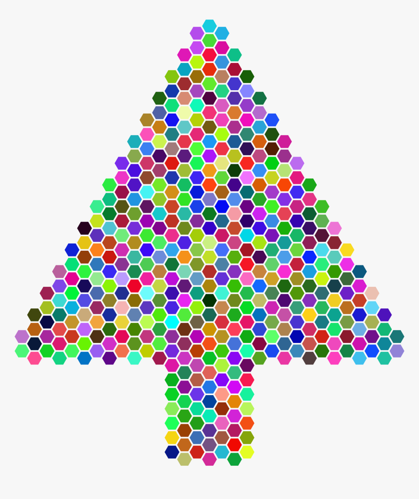 Prismatic Hexagonal Abstract Christmas Tree Clip Arts - Christmas Tree, HD Png Download, Free Download