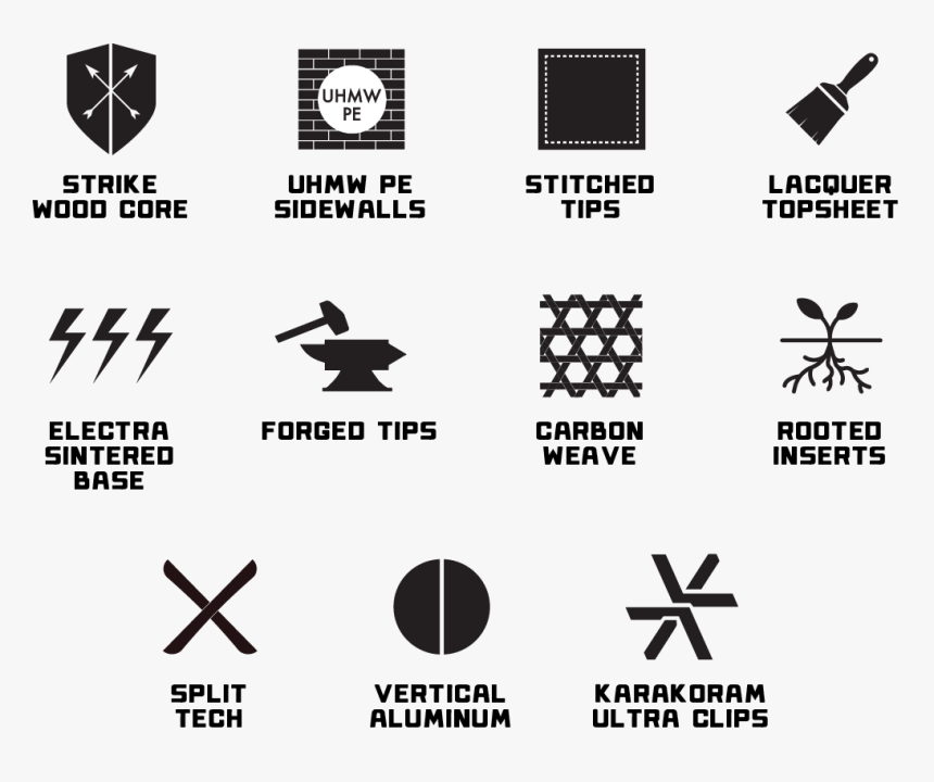 Weston Backwoods Carbon Splitboard Tech Icons - Parallel, HD Png Download, Free Download