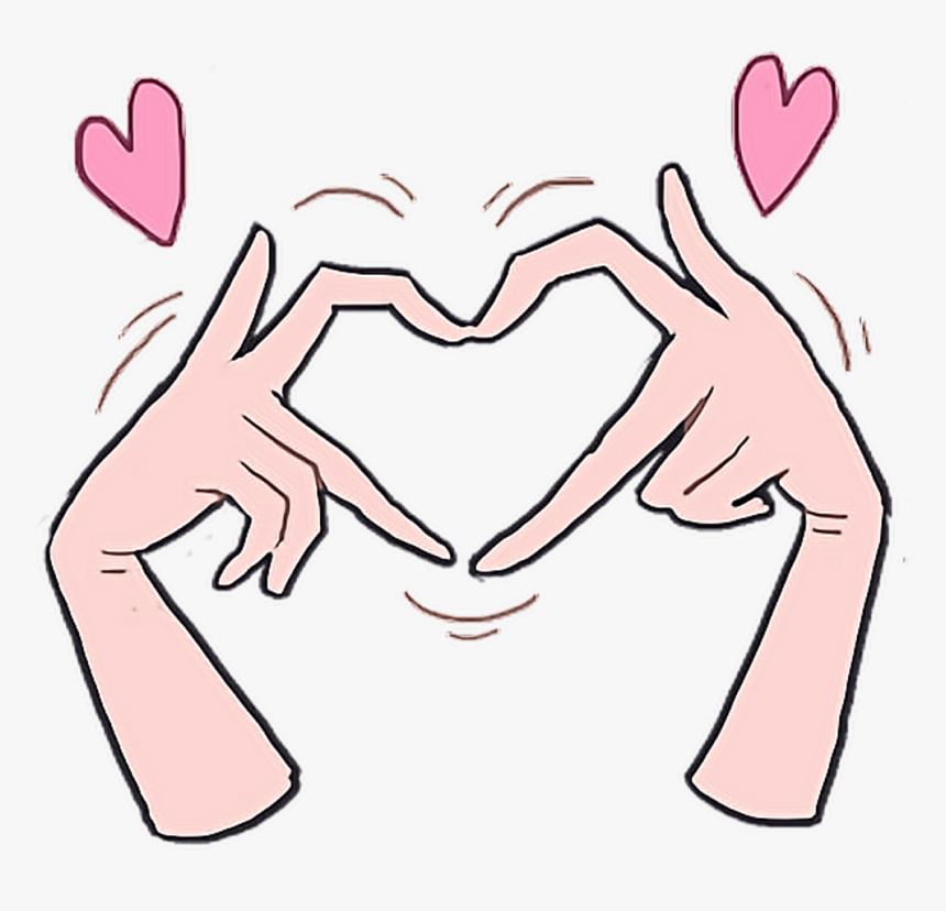 Love Heart Kawaii Cute Hand Hands Cartoon Anime Handpai - Anime Heart With Hands, HD Png Download, Free Download