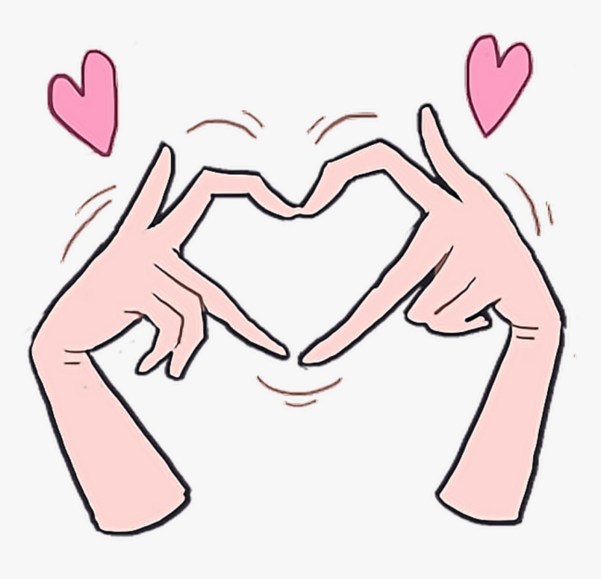 Love Heart Kawaii Cute Hand Hands Cartoon Anime Handpai Anime Heart With Hands Hd Png Download Kindpng