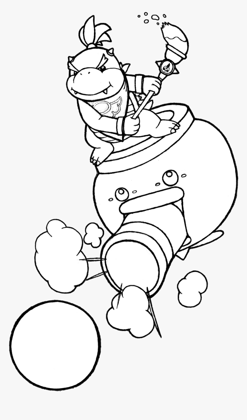 Coloring Pages For Kids And For Adults - Mario Bowser Jr Coloring Pages, HD Png Download, Free Download