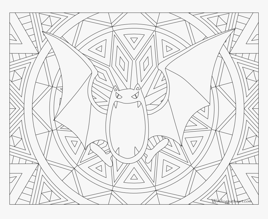 Golbat Pokemon Coloring Page - Pokemon Adult Coloring Sheets, HD Png Download, Free Download