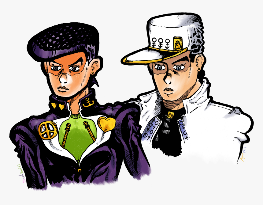 Jotaro And Josuke - Cartoon, HD Png Download, Free Download