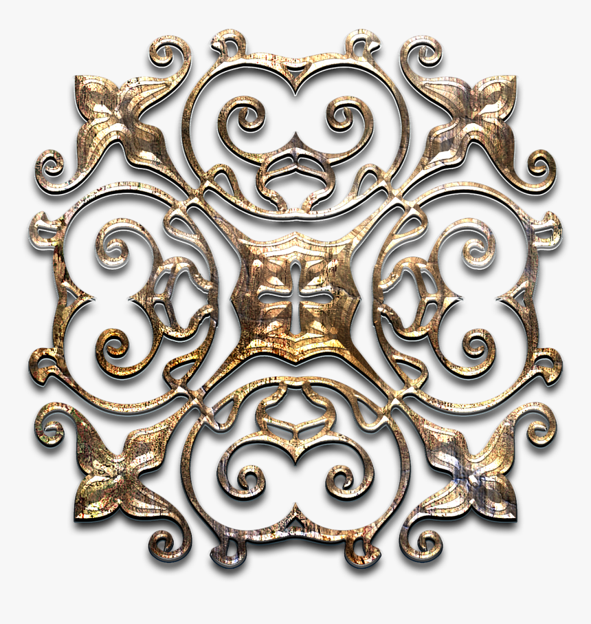 Brooch Metal Aged Gold Free Picture - Gold Brooch Transparent Background, HD Png Download, Free Download