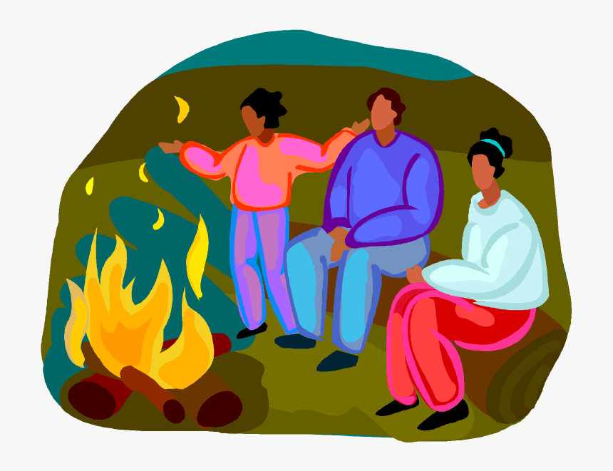 Singing Around The Campfire Clipart - People Around Campfire Clipart, HD Png Download, Free Download
