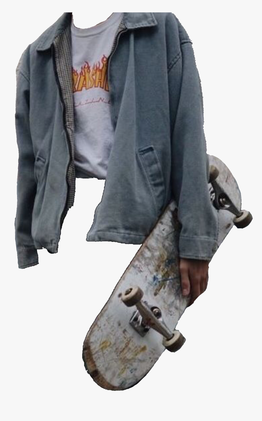 #thrasher #skateboard #aesthetic #moodboard #png #filler - Skater Boys Style 2019, Transparent Png, Free Download