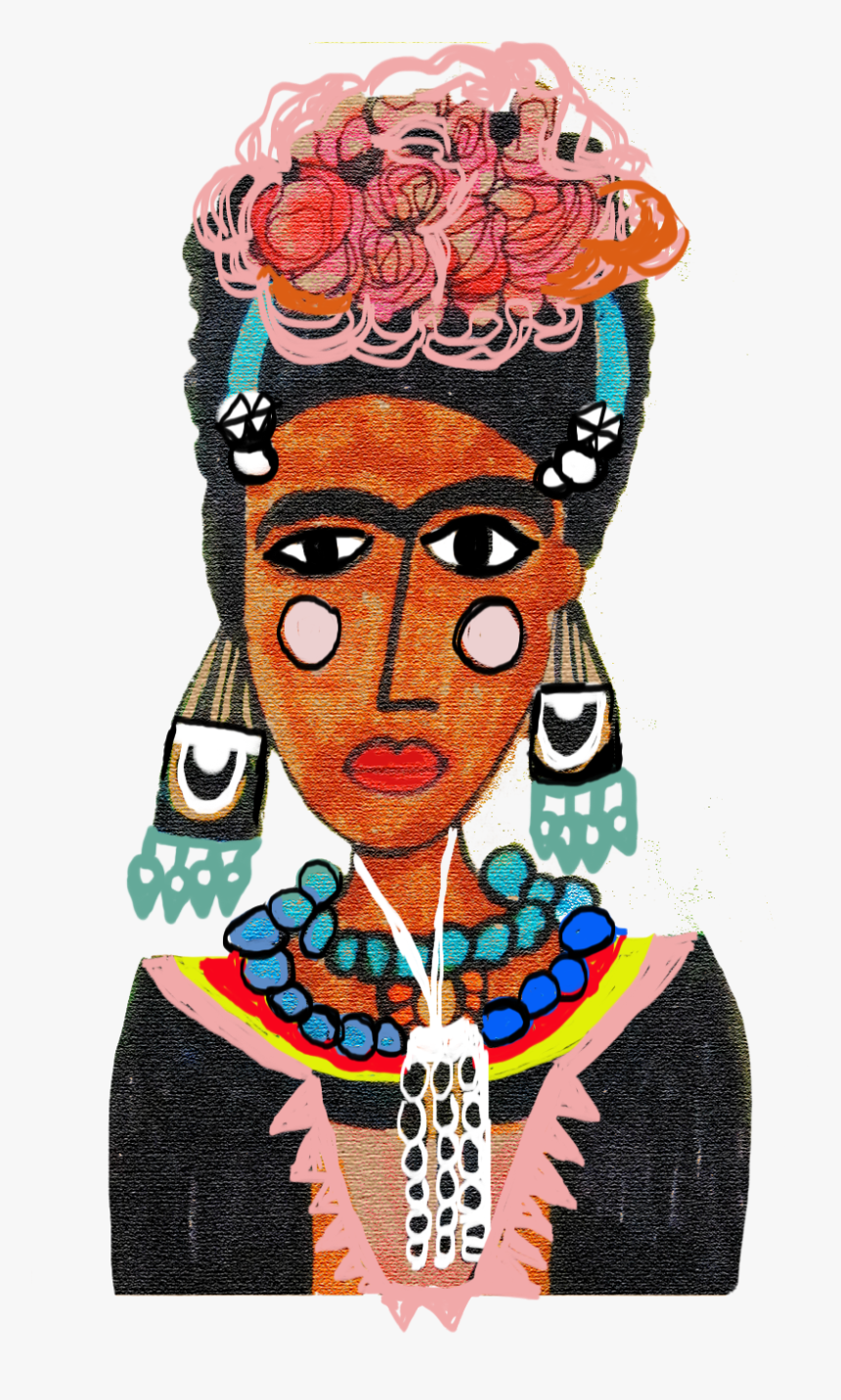 Frida Self Portrait Illustration By Happygraff - Frida Kahlo, HD Png Download, Free Download