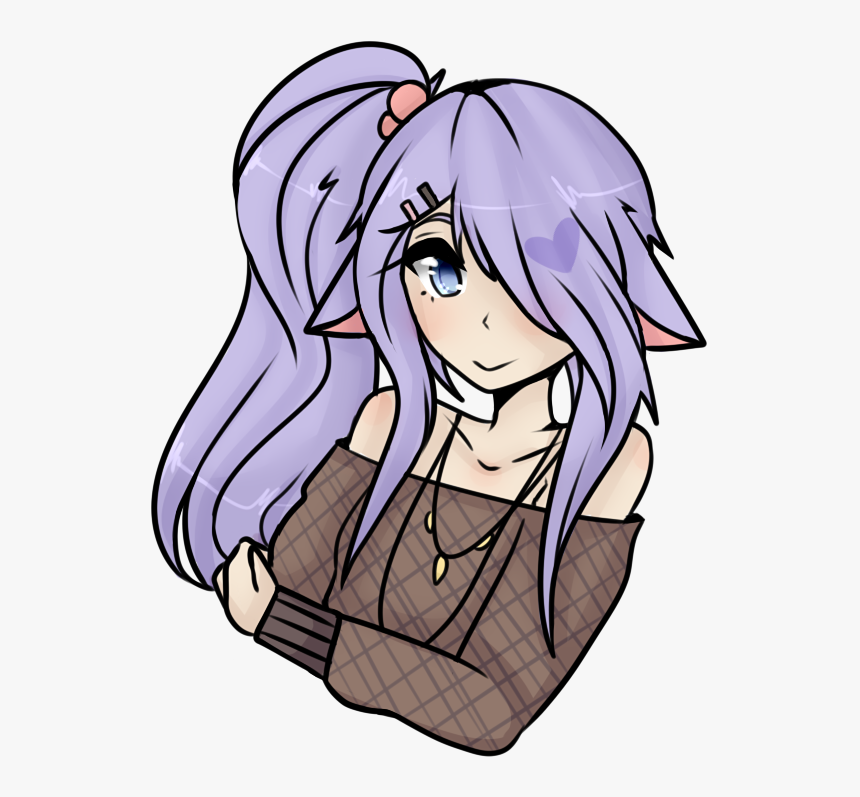 Drawn Ponytail Anime Character - Anime Cute Drawings, HD Png Download, Free Download