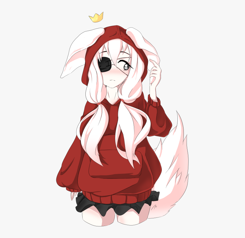 Oc Own Character Anime Girl Art Hoodie Fox Ears Eye Red Hoodie Anime Girl Hd Png Download Kindpng