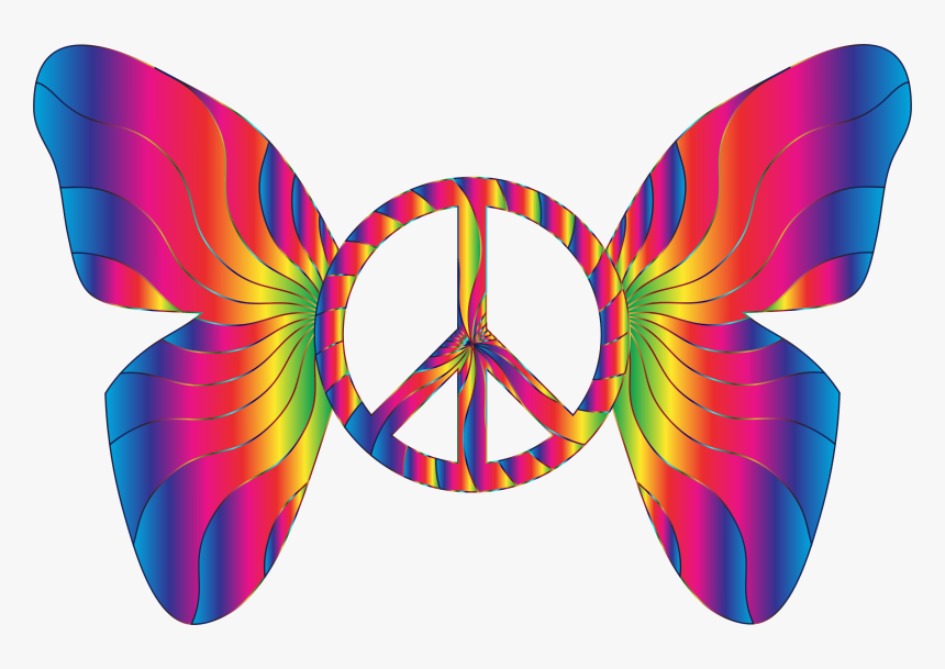 Png Peace Sign - Peace Signs With Butterflies, Transparent Png, Free Download