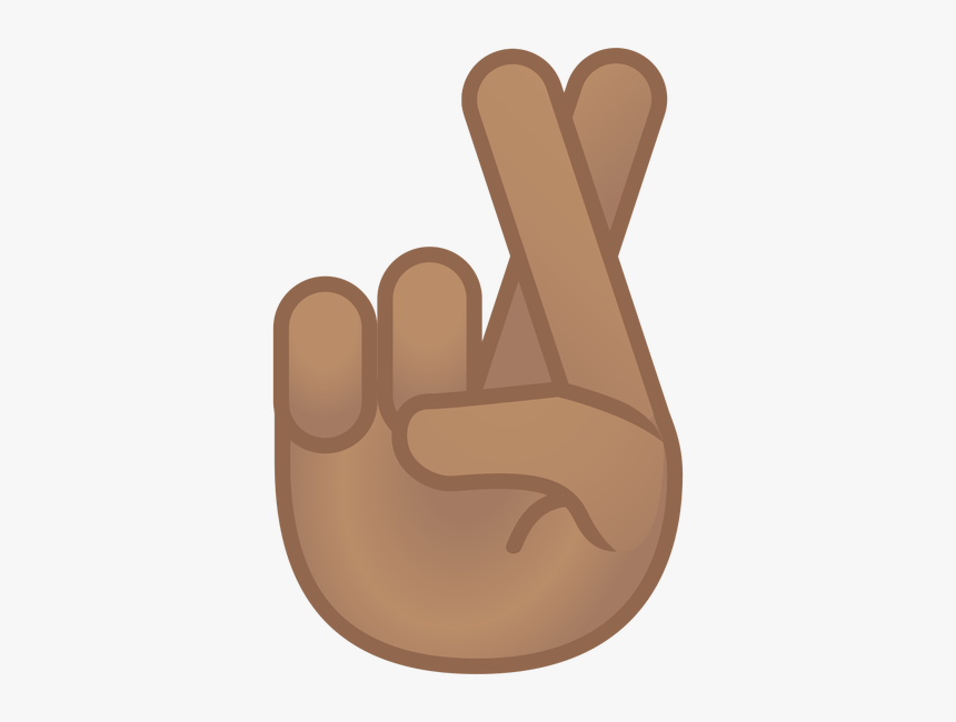 Hand Emoji Clipart Finger - Black Fingers Crossed Emoji, HD Png Download, Free Download