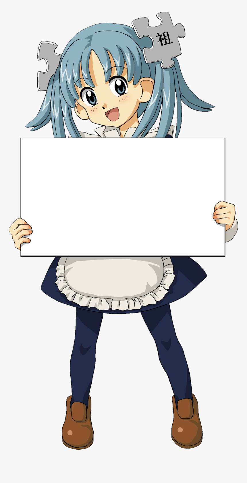 Wikipe-tan Holding Sign - Transparent Anime Girl Holding, HD Png Download, Free Download