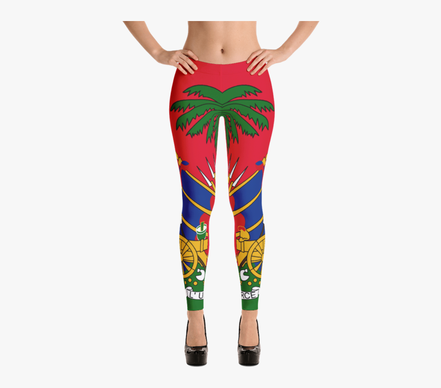 Haiti National Flag Leggings - Purple And Green Striped Leggings, HD Png Download, Free Download