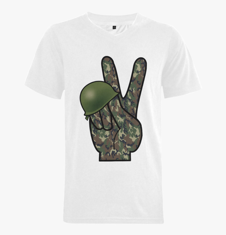 Forest Camouflage Peace Sign Men"s V Neck T Shirt (model - Active Shirt, HD Png Download, Free Download