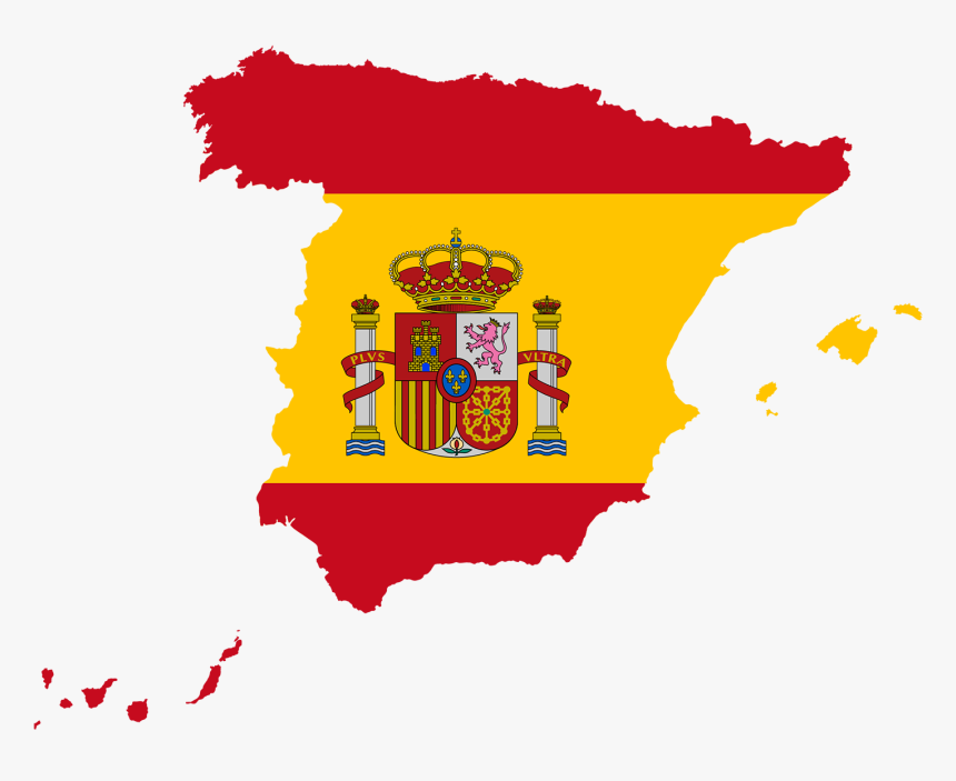 Spain Flag Map, HD Png Download kindpng