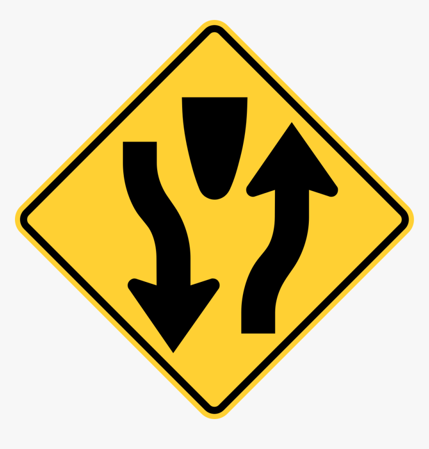 Divided Highway Sign, HD Png Download, Free Download