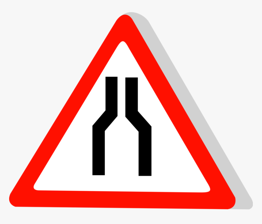 Vector Illustration Of European Union Eu Traffic Highway - Narrow Road Ahead Sign, HD Png Download, Free Download