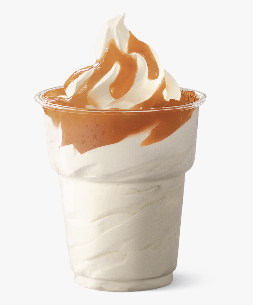 Sundae Ice Cream Fudge Caramel - Hungry Jacks Caramel Sundae, HD Png Download, Free Download